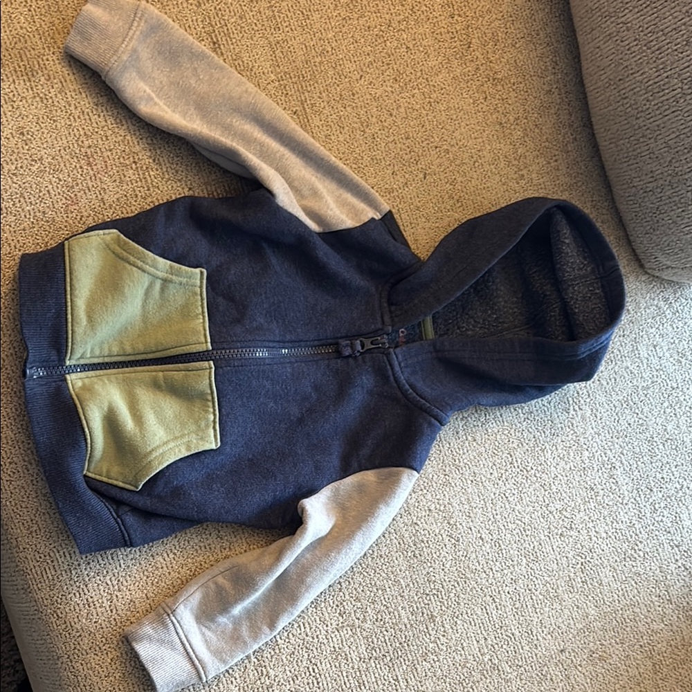 Navy and Tan Hooded Jacket
